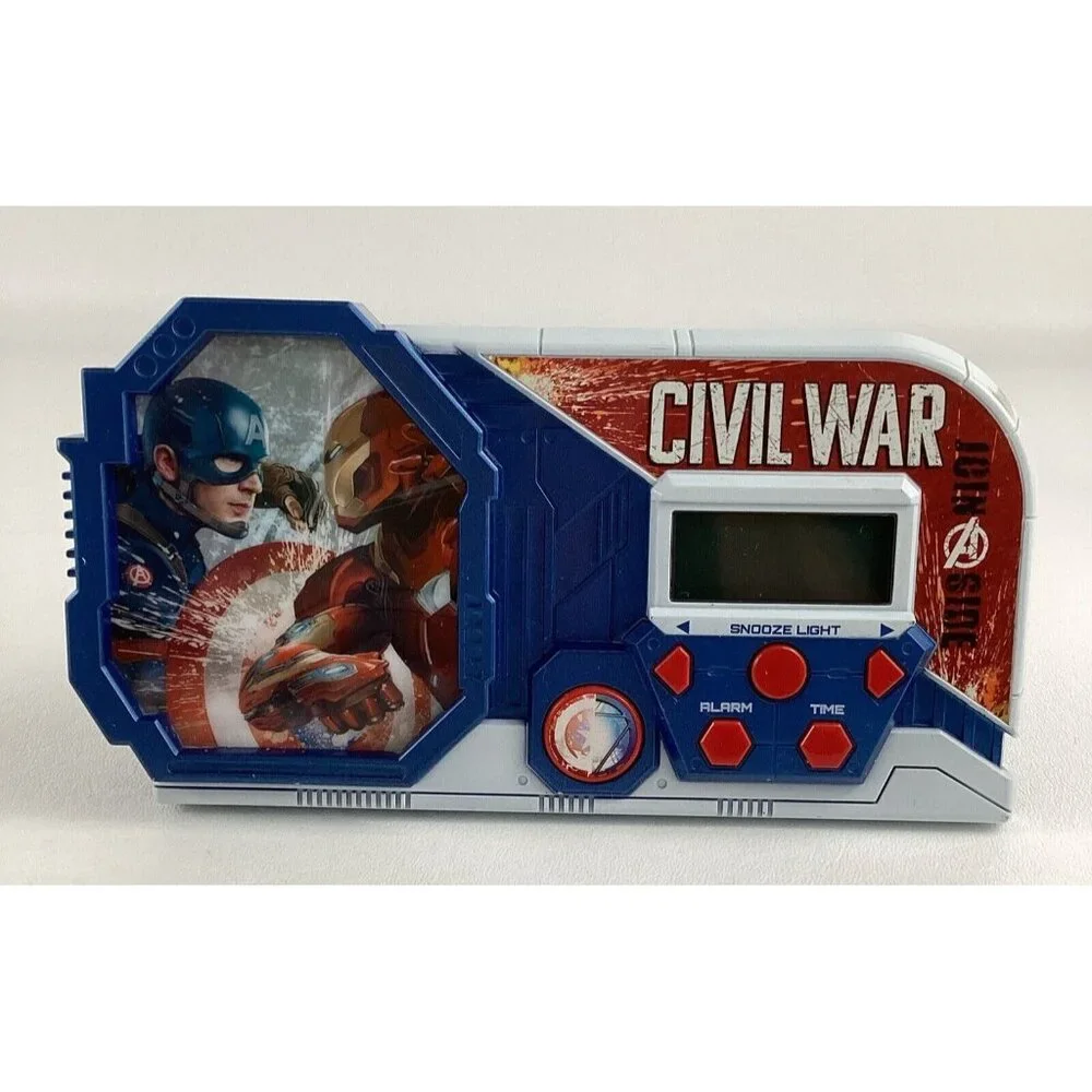 Marvel Captain America Civil War Night Glow Alarm Clock Superhero Sound Effects